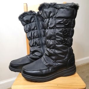 Sporto Tina Boots Black Faux Fur Waterproof Calf high Snow Boots Sz 7 Thermolite